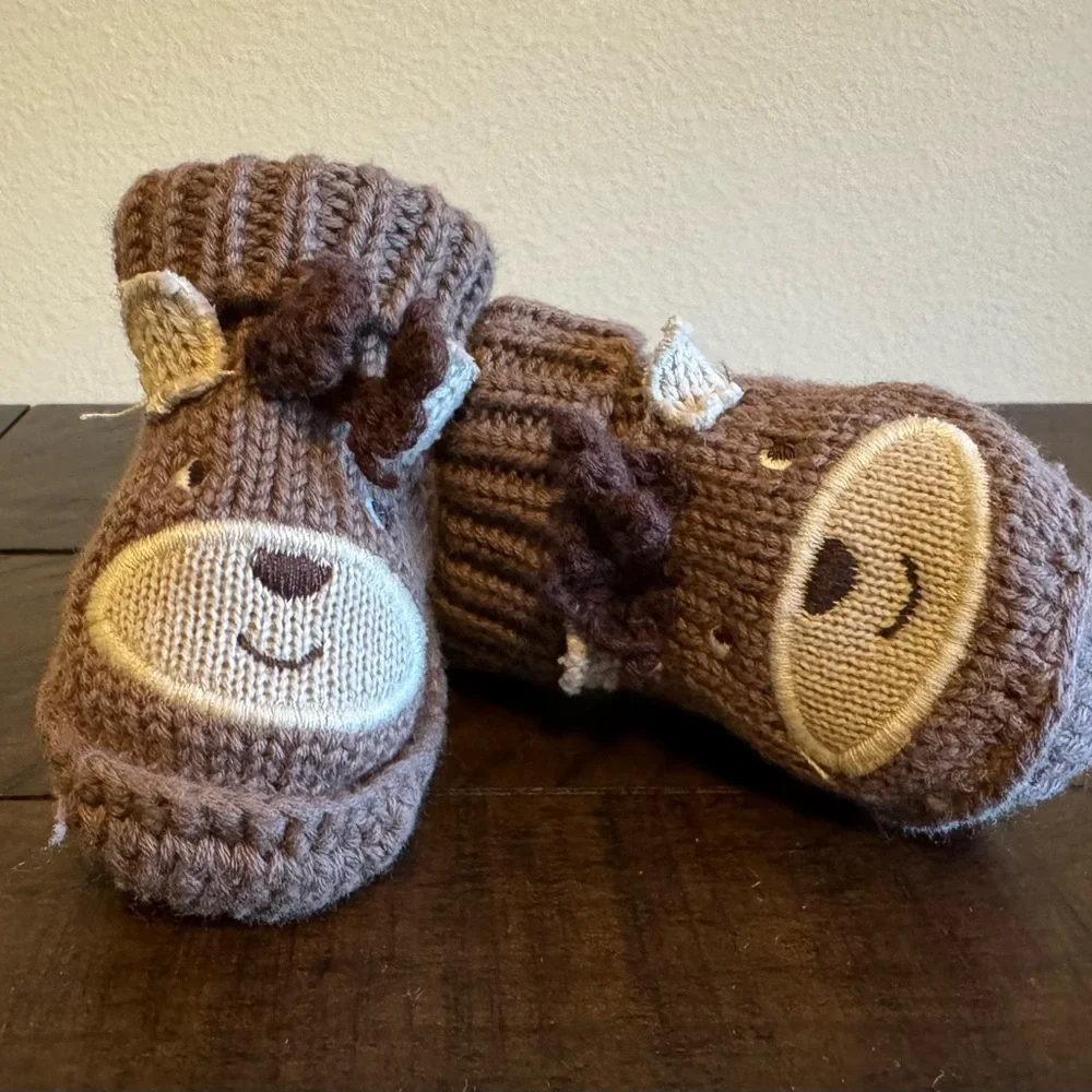 Carter’s Reindeer Infant Knit Baby Booties